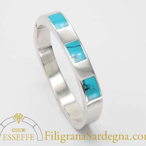 Bracciale rigido in argento lucido