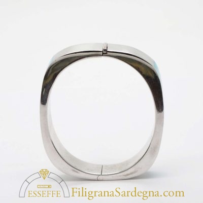 Bracciale rigido in argento lucido