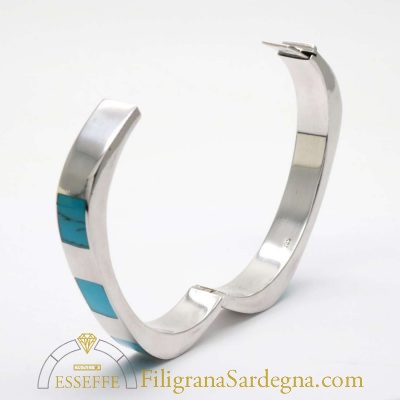 Bracciale rigido in argento lucido