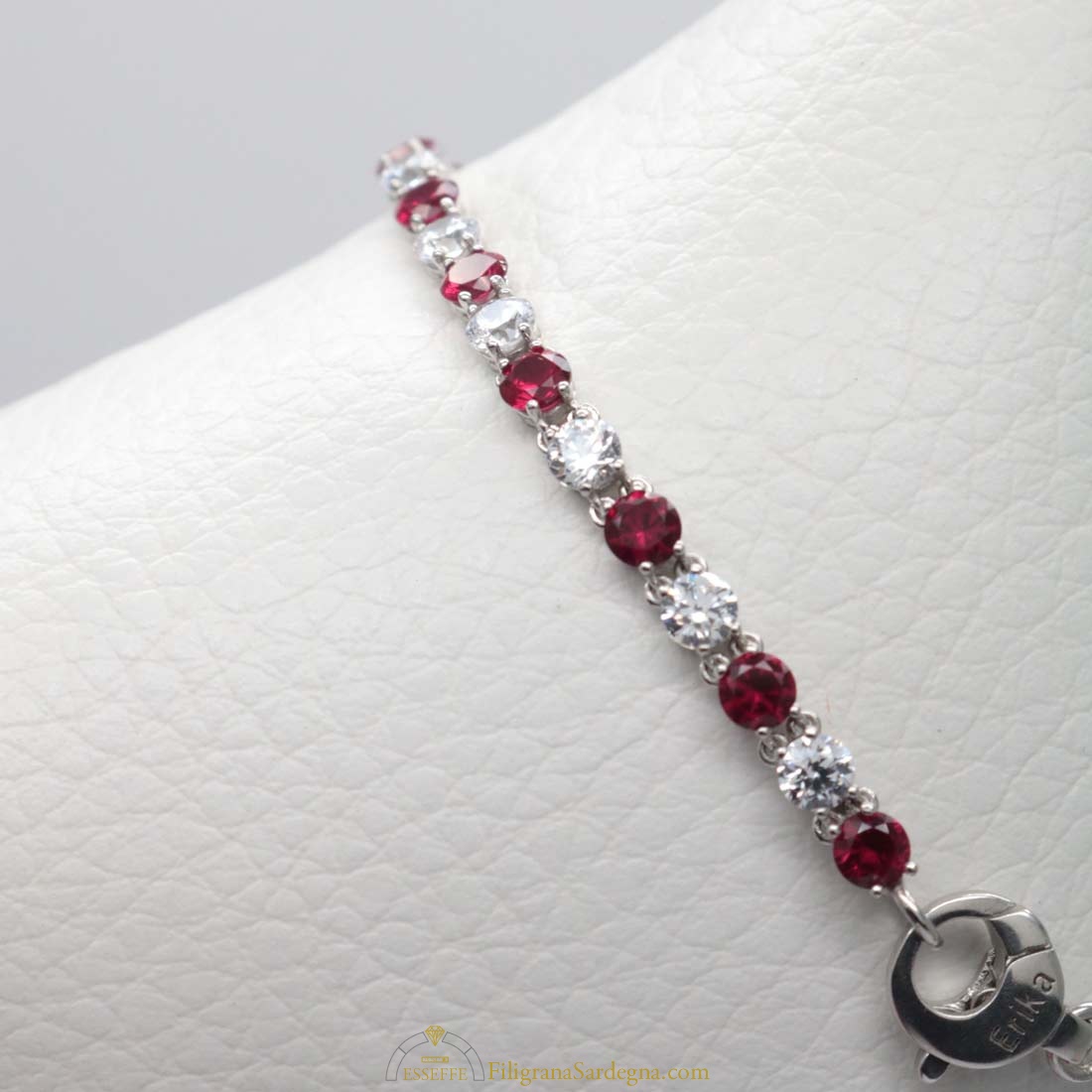 Bling Jewelry Bracciale Da Tennis In Argento 925 Con Pietre Preziose - Granato, Zaffiro, Ametista, Opale - Placcato Oro 14K, 7-7.5 Pollici
