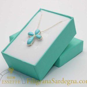 Catenina e croce argento e turchese