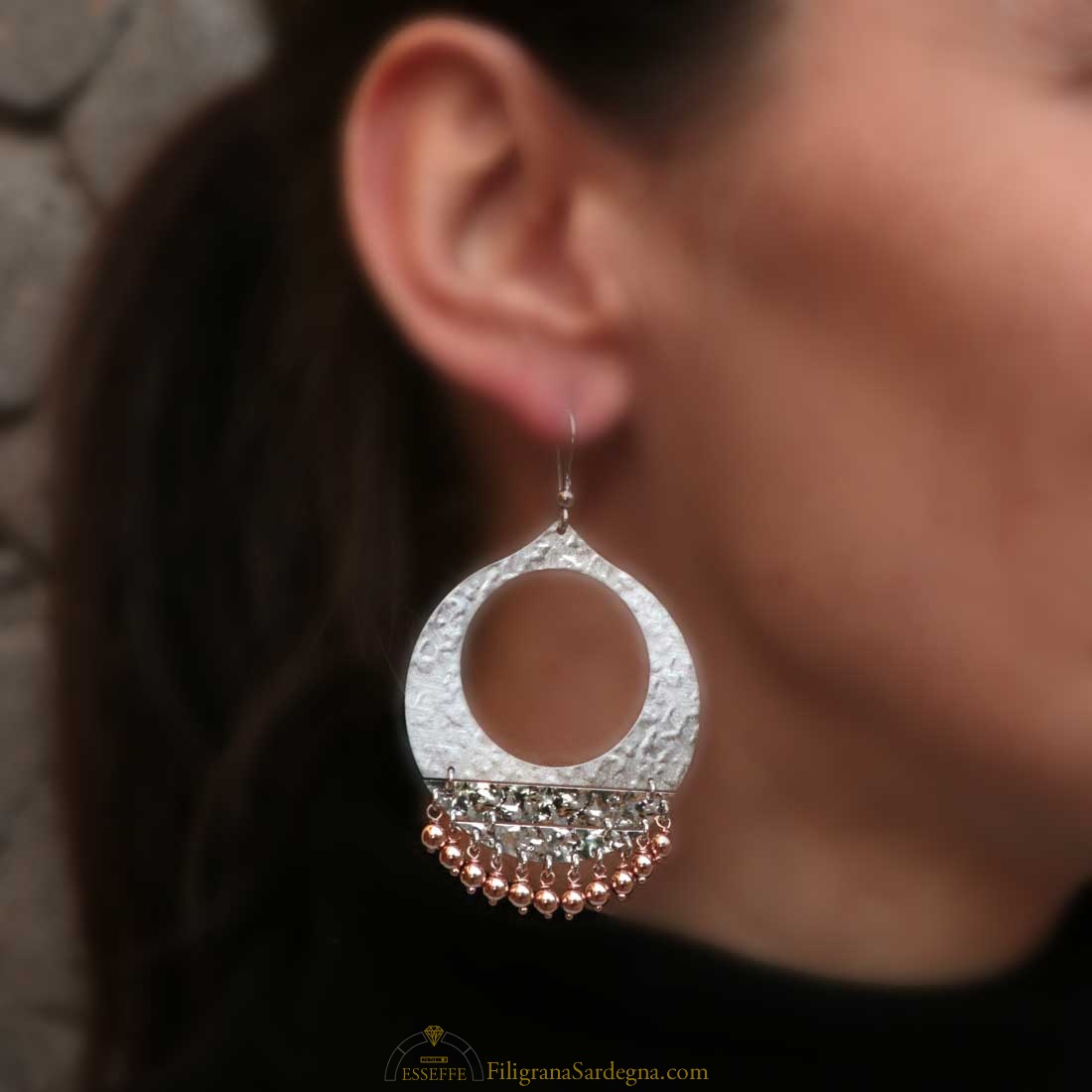 Orecchini A Cerchio Minimal Placcati Argento, Personalizzati, Rame, Senza Pietre, Regalo Donna