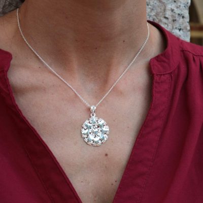 Collana con ciondolo stella e cuore in filigrana d'argento