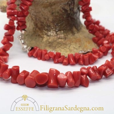 Collana di tronchetti di corallo rosso Sardegna