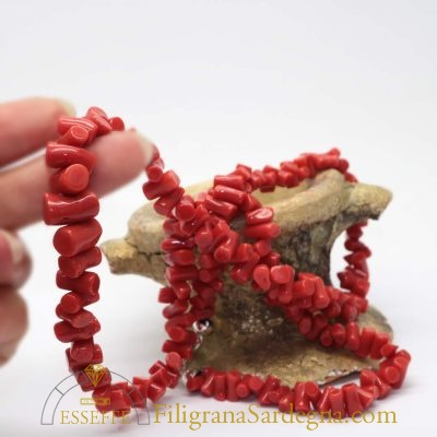 Collana con tronchetti di corallo rosso Sardegna