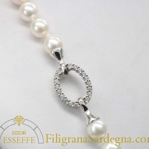 Chiusura per Collana con Perle in Oro Bianco - Gioielleria Amadori