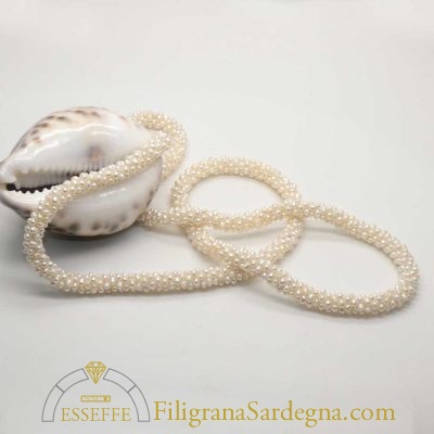 Collana di perle d’acqua dolce con lavorazione tessito