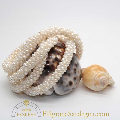 Collana di perle d’acqua dolce con lavorazione tessito