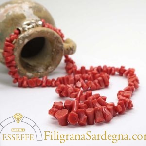 Collana di tronchetti di corallo rosso Sardegna