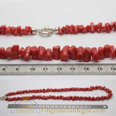 Collana di tronchetti di corallo rosso Sardegna