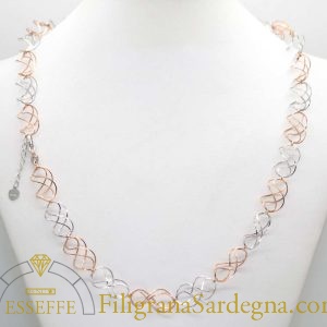 Collana endless in oro bianco e rosso