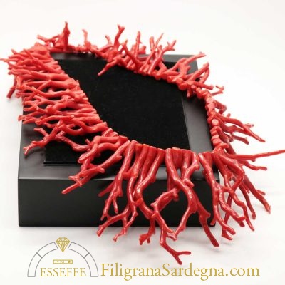 Collana frangioni di corallo rosso di Sardegna