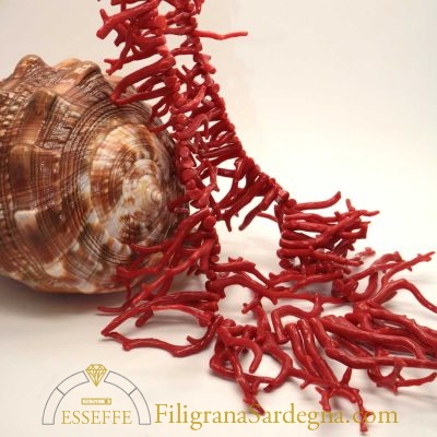 Collana frangioni di corallo rosso di Sardegna