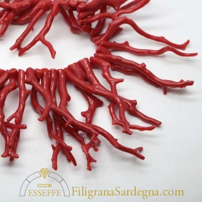 Collana frangioni di corallo rosso di Sardegna