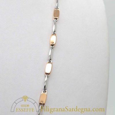 Collana in oro rosè e bianco