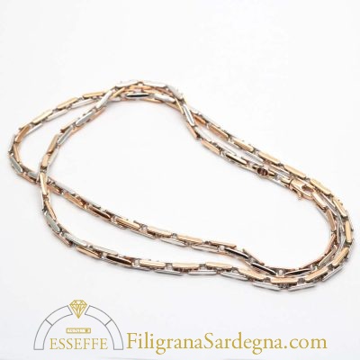 Collana moduli oro rosso e bianco