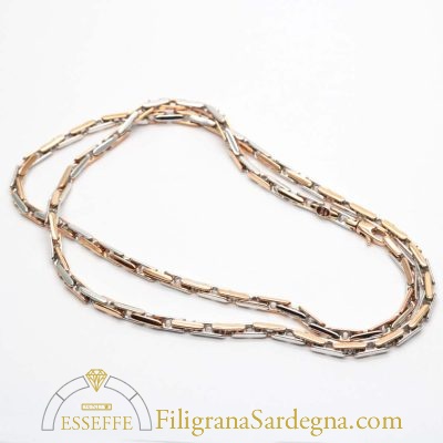 Collana moduli oro rosso e bianco