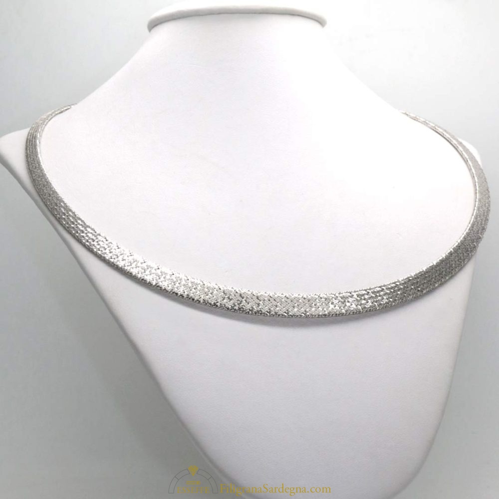 Diamonds Collier Oro Bianco Rigido Collier Semirigido Maglia