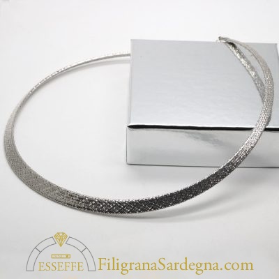 Collier semirigido magia intrecciata oro bianco