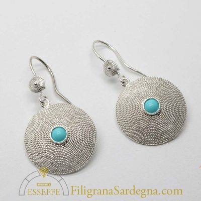 Corbule d’argento con turchese o corallo