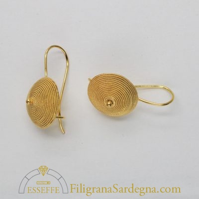 Corbule medie in filigrana d’oro con monachella (1,3cm)