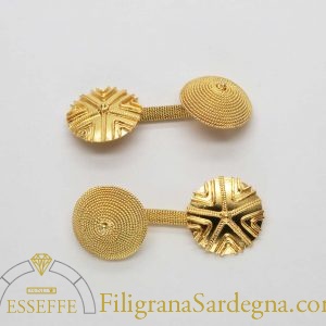 Gemelli in oro con pintadera e corbula