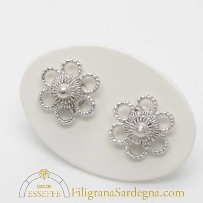 Orecchini a fiorellino in filigrana d'argento