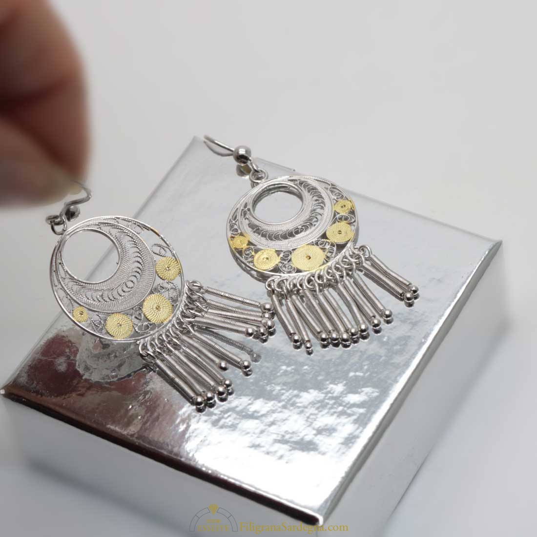 Orecchini A Cerchio In Filigrana D'Argento 925 | Donna | Design Astratto Lucido | Gioiello Etnico