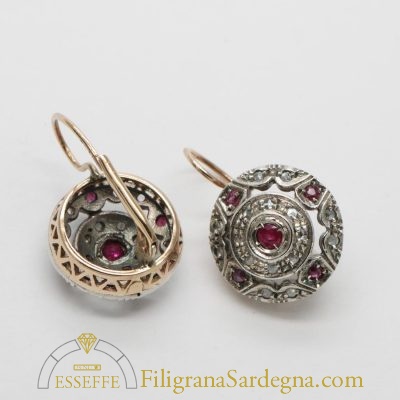 Orecchini “gioielleria borbonica” con rubini