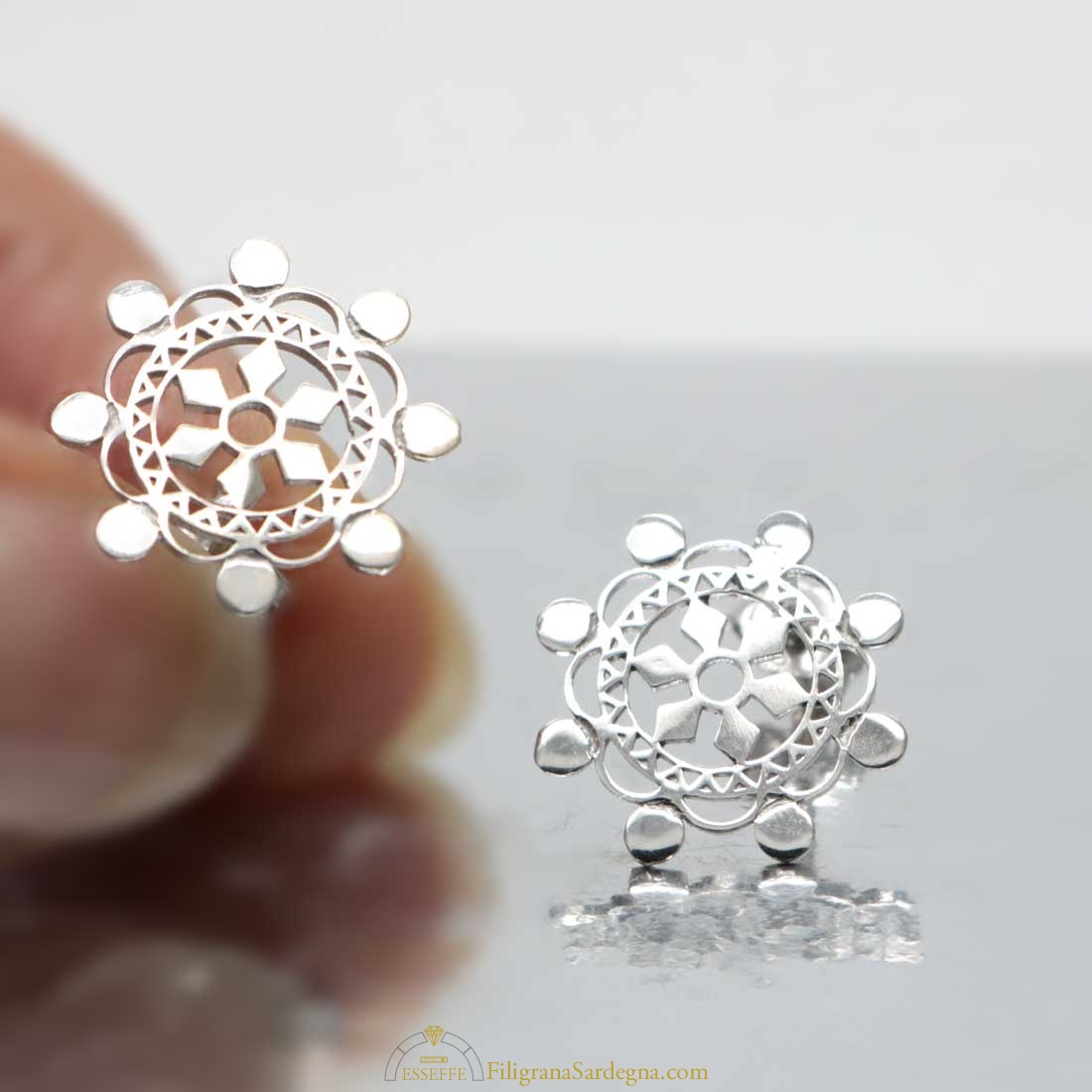 Laimons Orecchini A Pressione Donna Argento 925 Con Zircone - Timone Lucido, Diametro 8 Mm, Gioiello Regalo In Confezione