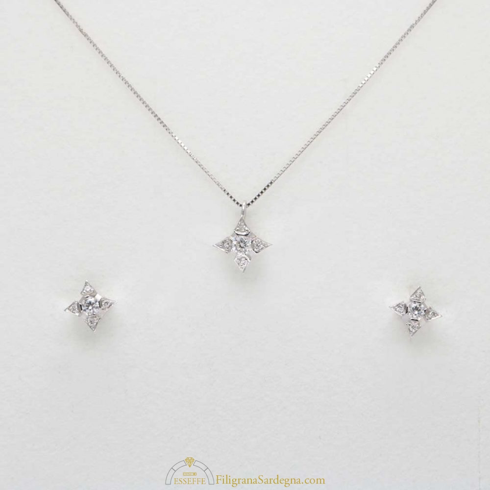 Punto Luce Parure Oro Bianco E Brillanti Parure Punto Luce In Oro Rosa