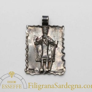 Pendente in argento con bronzetto